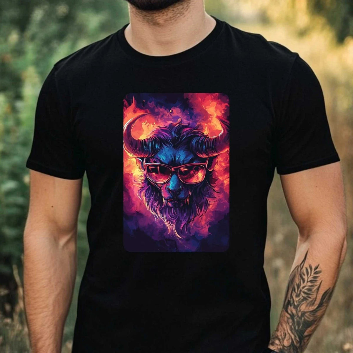 Mens Demon Sunglasses Print Cotton T-Shirt Size XS to 5XL