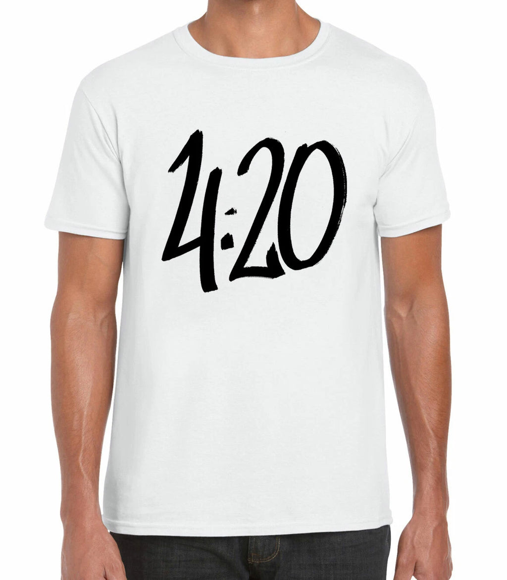 420 Time Style Funny Logo Weed Cannabis Trendy Fashion Printed Cotton T-shirt