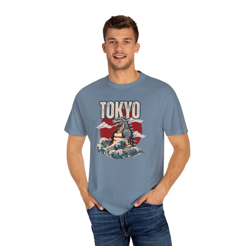 Godzilla takes over Tokyo Japan Unisex Garment-Dyed T-shirt