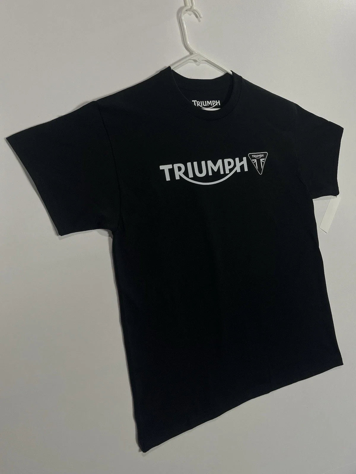 Triumph Motorcycle Logo-Badge-Emblem Biker Tee (New Condition) Black T-Shirt