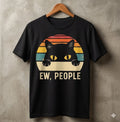 Ew People Retro Cat Funny Introvert Vintage T-Shirt - H107