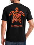 Men's T-Shirt Back Print - Beach Design Honolulu Turtle - Cotton Shirt Men