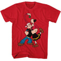 Popeye The Sailor Man Popeye With Olive Oyl Holding Mistletoe Men's T Shirt