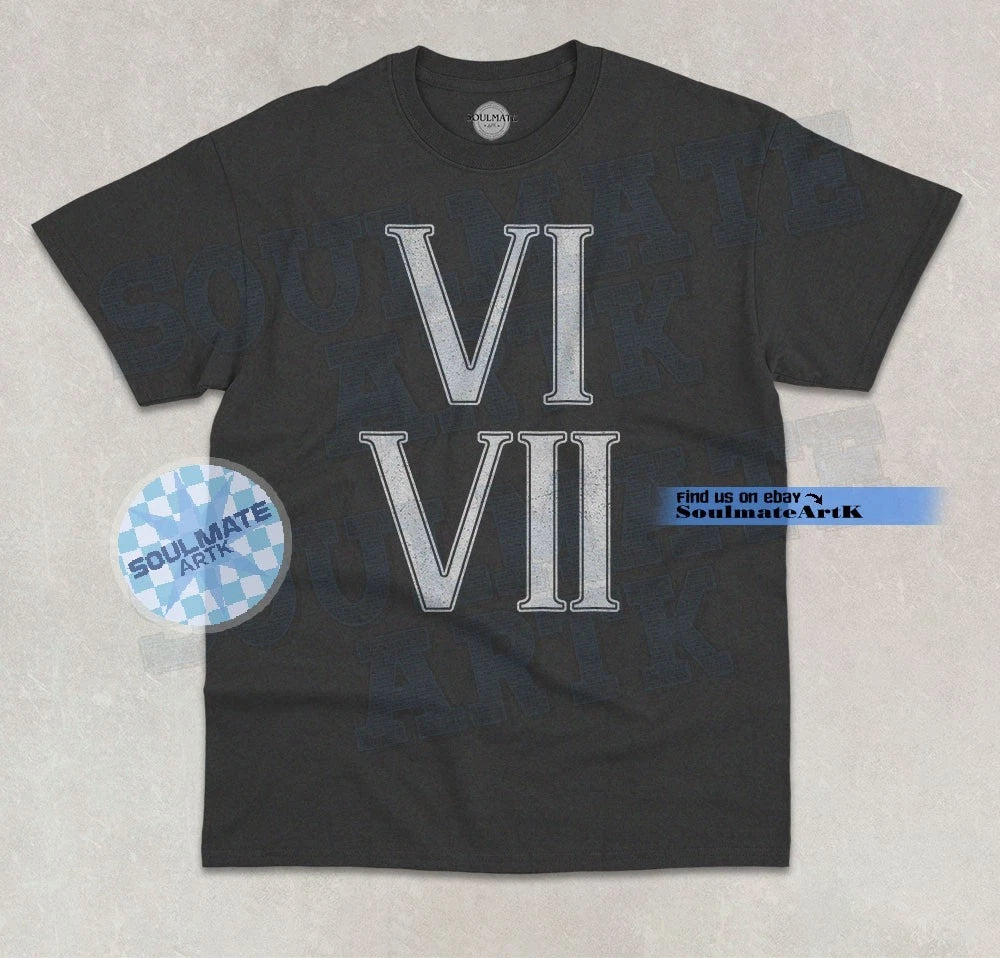 VI VII 67 T-Shirt Roman Numerals Trendy Simple Funny Meme Gen Alpha Unisex Shirt