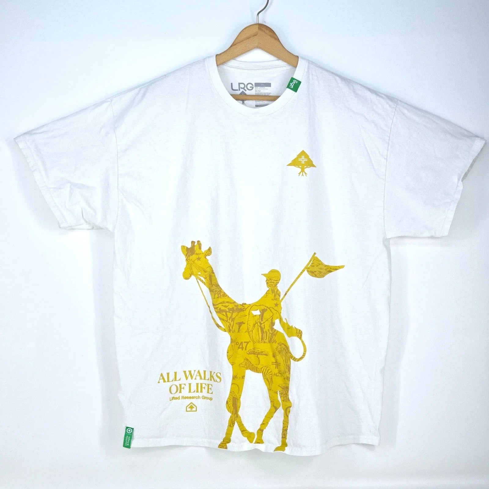 LRG All Walks Of Life Giraffe Graphic Print T Shirt Men's 2XL Skater Streetwear