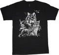 Mountain Wildlife Scene Bear Eagle Deer Bobcat T-shirt Mens Graphic Tees Gifts