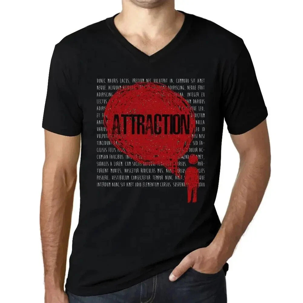 Men's Graphic T-Shirt V Neck Thoughts Attraction Eco-Friendly Limited Edition