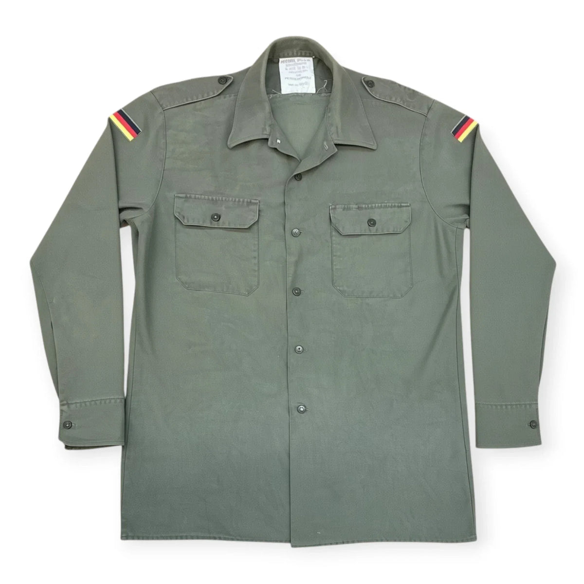 Vintage West German Army Bundeswehr Field Shirt / Olive Drab / Issued / Sm-L
