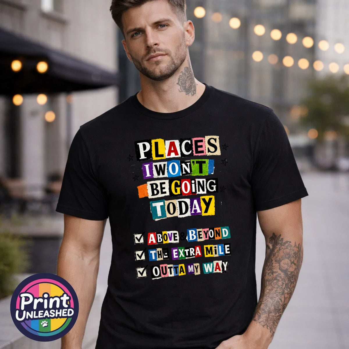 Places I Won't Be Going Today Funny Work T Shirt Sarcastic Office Tee Gift S-2XL