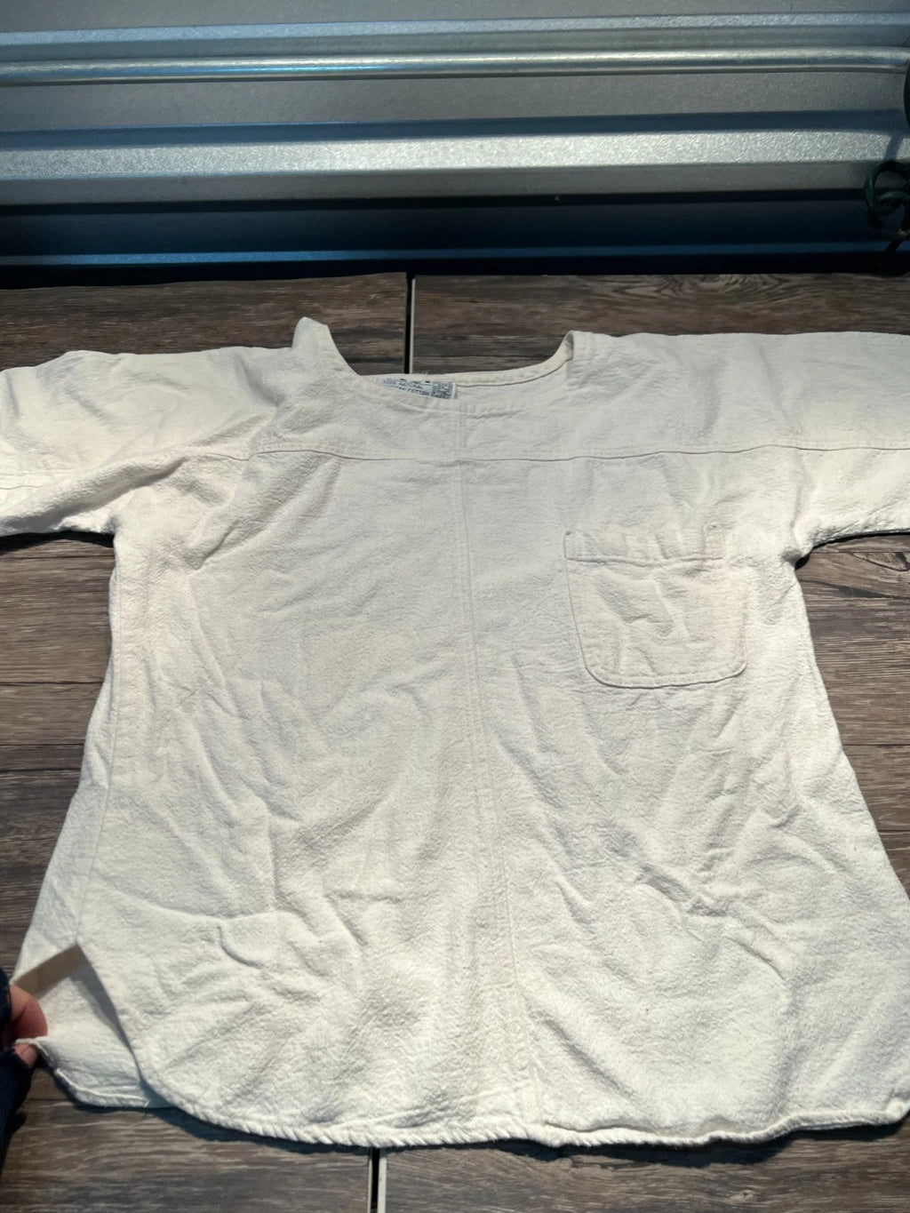 Hart Casuals American Cotton T Shirt Mens S Natural White Chest Pocket Comfy