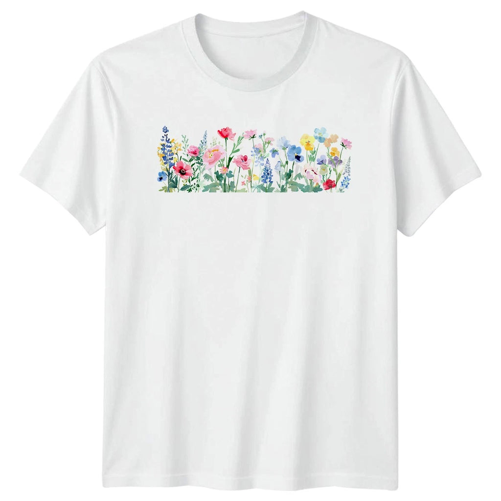 Watercolor Floral Flowers Nature Mens T Shirt Womens Tee Graphic Unisex Top