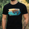 Mens Leopard Swim In Ocean Motif Cotton T-Shirt Size XS to 5XL