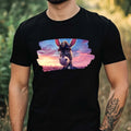 Men's Donkey as Policeman Motif Cotton T-Shirt Size XS to 5XL