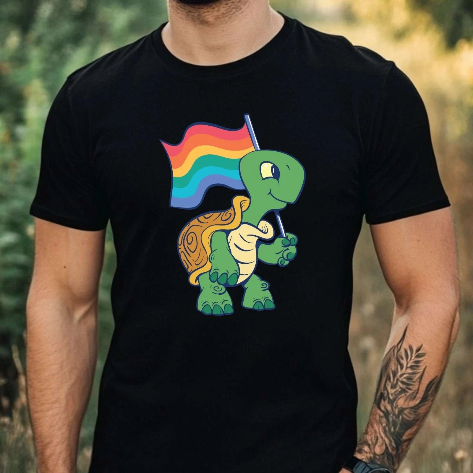 Mens Pride Month Motif Cotton T-Shirt Size XS to 5XL