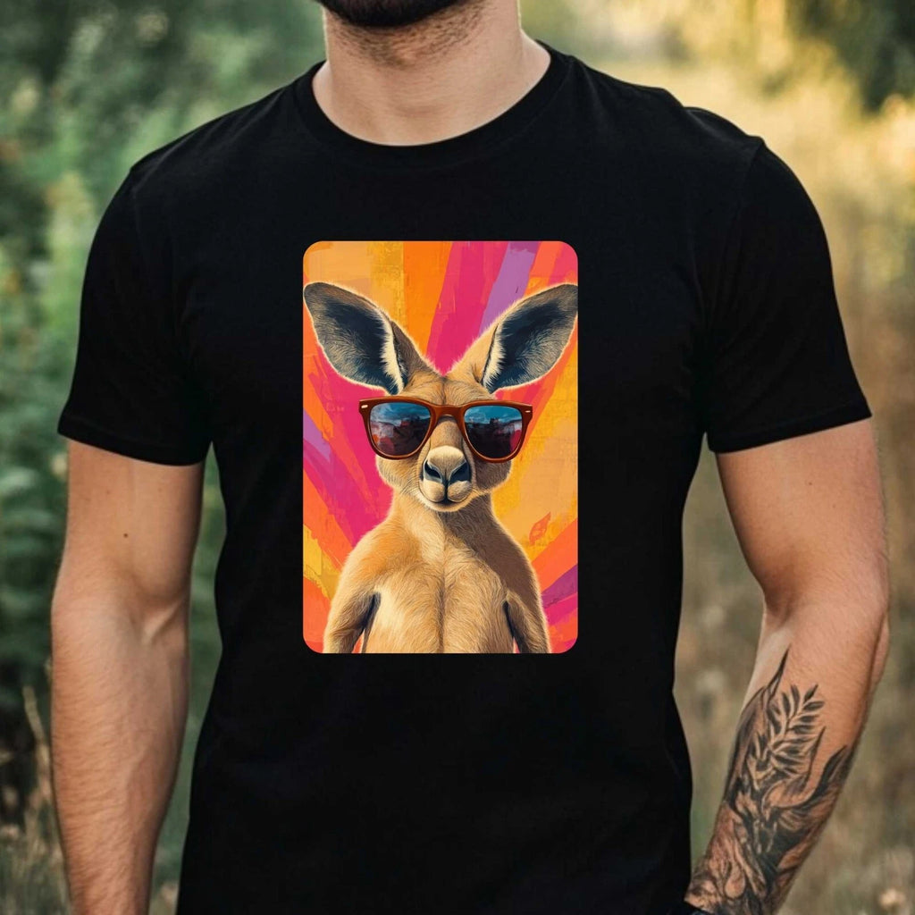 Mens Kangaroo Sunglasses Print Cotton T-Shirt Size XS to 5XL