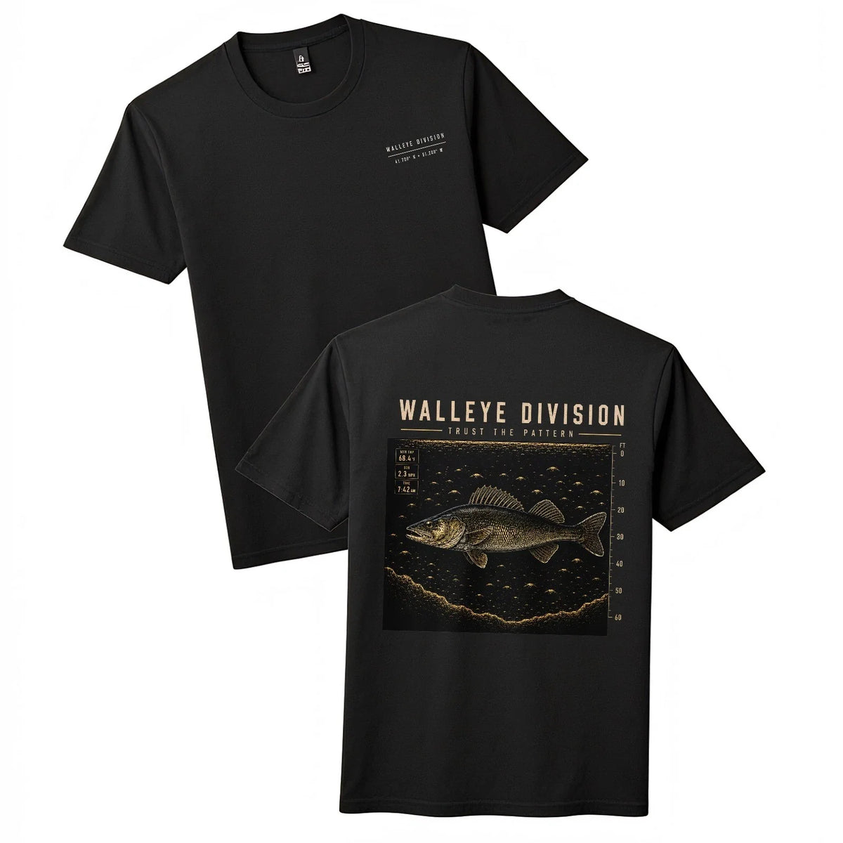Walleye Division Fishing T-Shirt "Trust The Pattern" Sonar Angler Tee