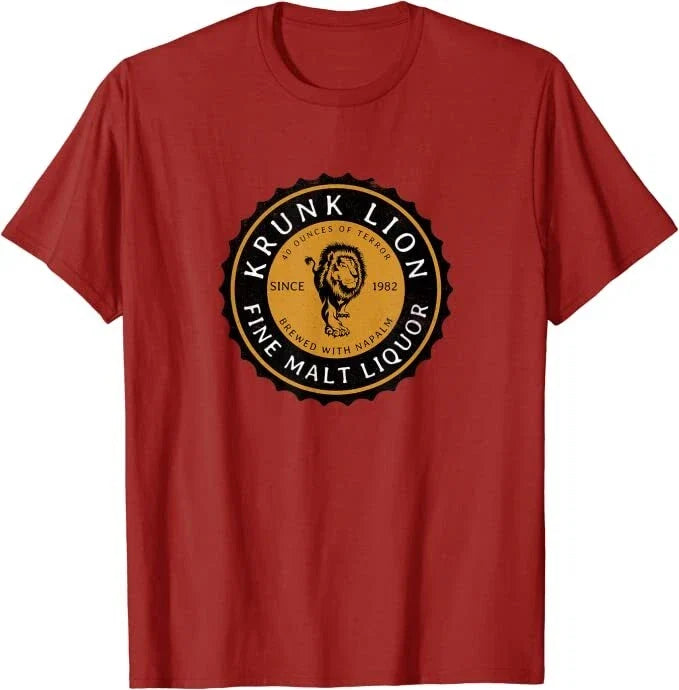 Retro Krunk Lion Fine Malt Liquor “Brewed with Napalm” T-Shirt *NEW 10 Colors*
