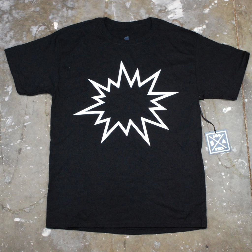 Mens Simple Minimal Modern Art Graphic Pow Bang Humor Graphic T Shirt New Black