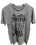 Crew Neck Gray Beer You will be visited three Sprits Top T Shirt Unisex M NEW