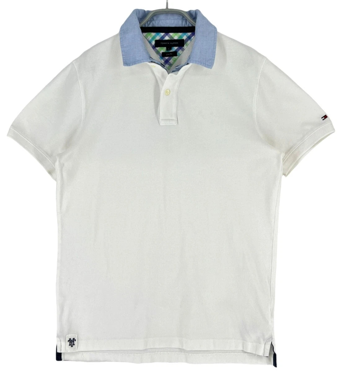 Tommy Hilfiger Mens Slim Fit Short Sleeve Polo Shirt, Size L, White