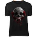Vampire Skull T-Shirt – Blood Dripping Fangs, Gothic Filigree, Dark Rose Art