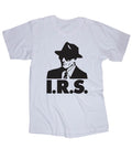 I.R.S. record logo white T-shirt IRS Music Label Punk New Wave