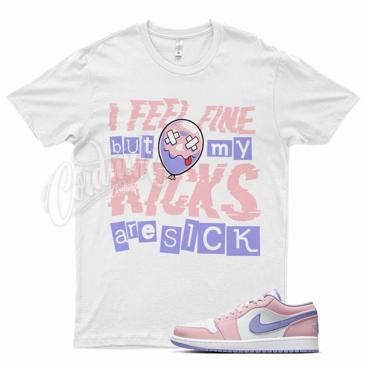 White SICK V2 T Shirt for J1 1 Arctic Punch Purple Pulse Easter Pink Lagoon