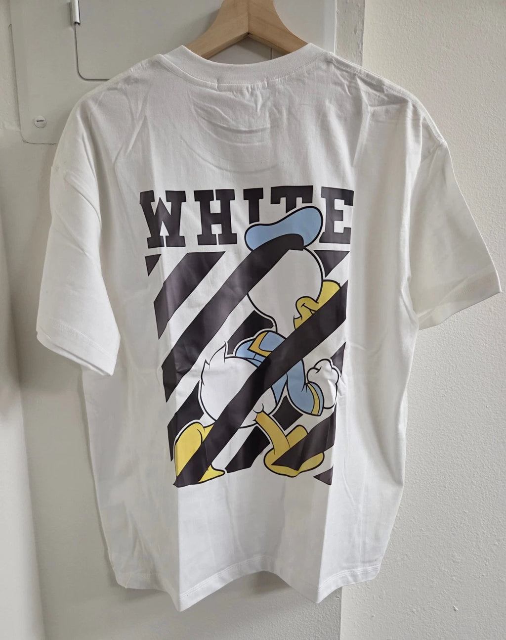 Off White X Donald Graphic Print White T-Shirt Cotton Regular Fit S/M/L/XL