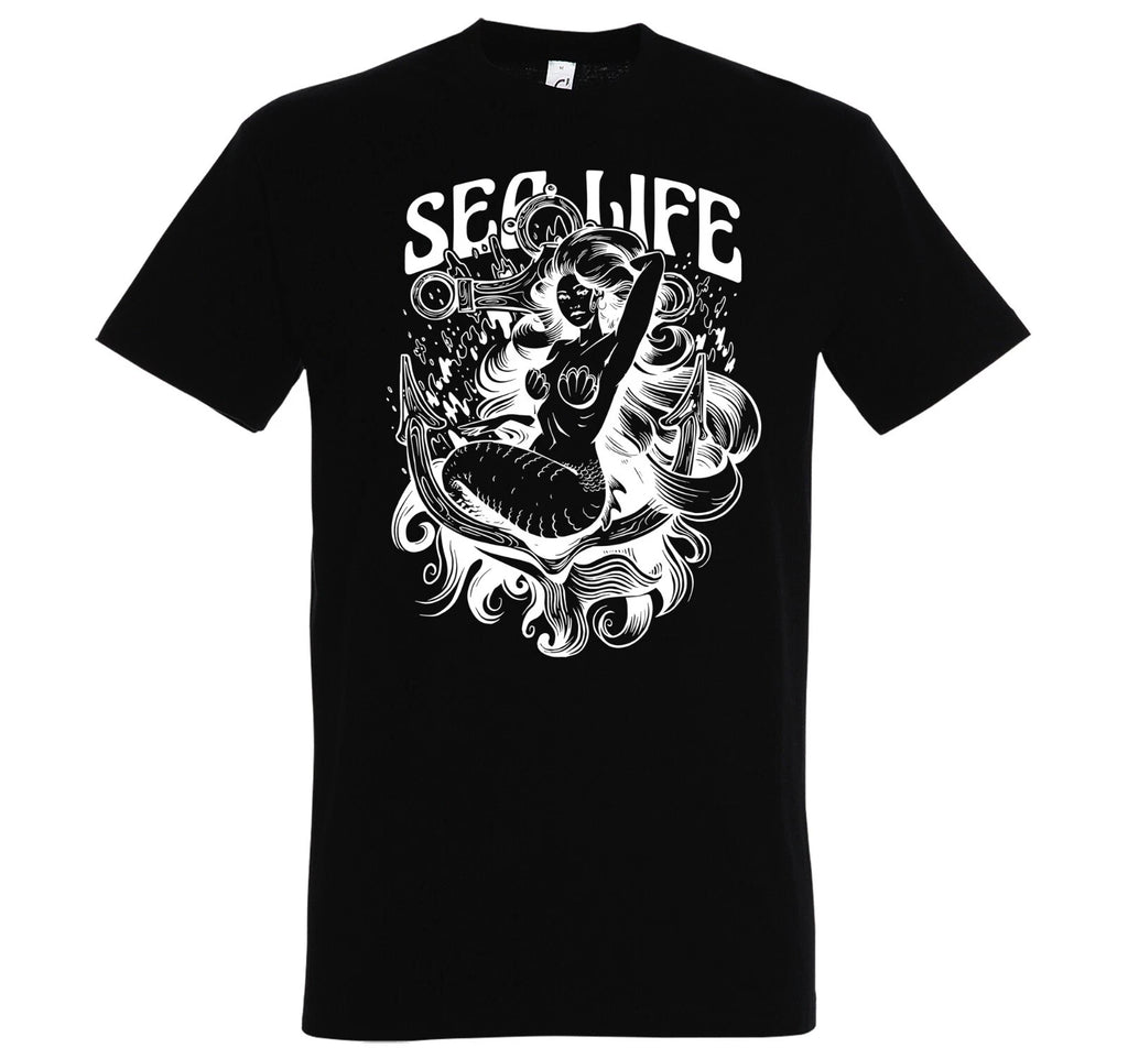 Men's T-Shirt Sea Life Mermaid Men Motif Mermaid Funny Saying Logo Fun