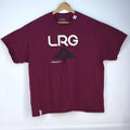 LRG Tree Logo Graphic Print T Shirt Mens 2XL Burgundy Streetwear Skate Urbanwear