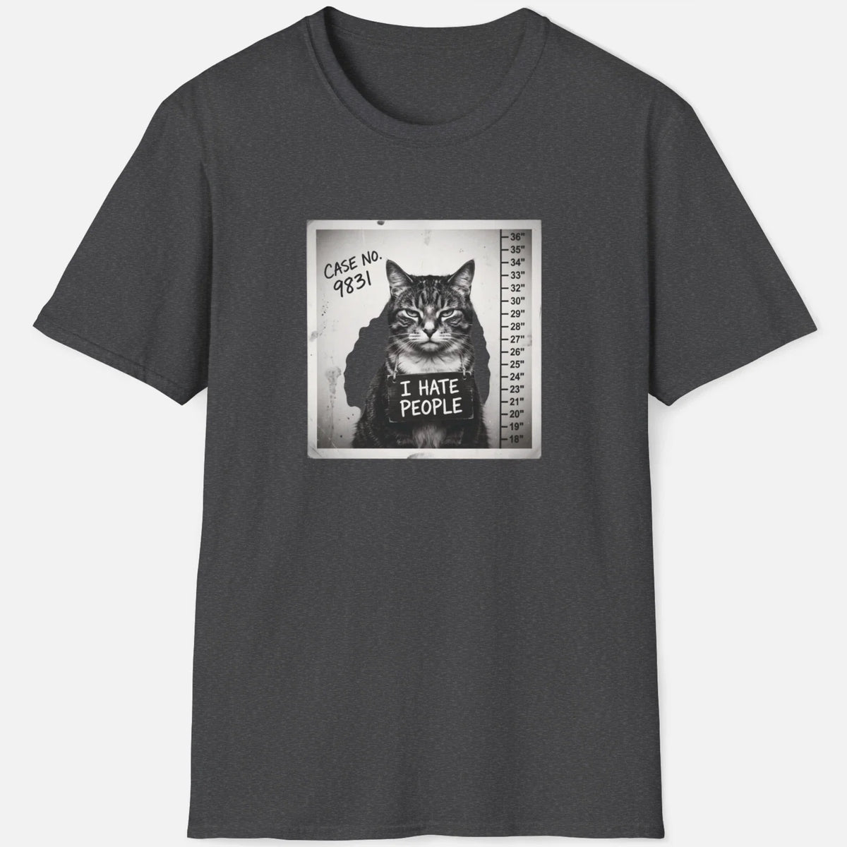 I Hate People Cat Shirt – Funny Mugshot Graphic Tee