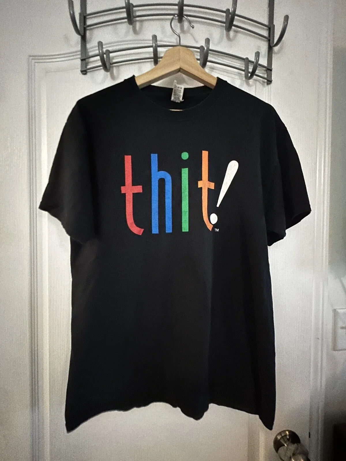 Vintage thit! Community Pop Culture Tee Men’s Large Black Funny Shirt Art Logo