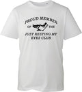 Funny Napping T-Shirt Just Resting My Eyes Club Novelty Unisex Black Cotton Tee