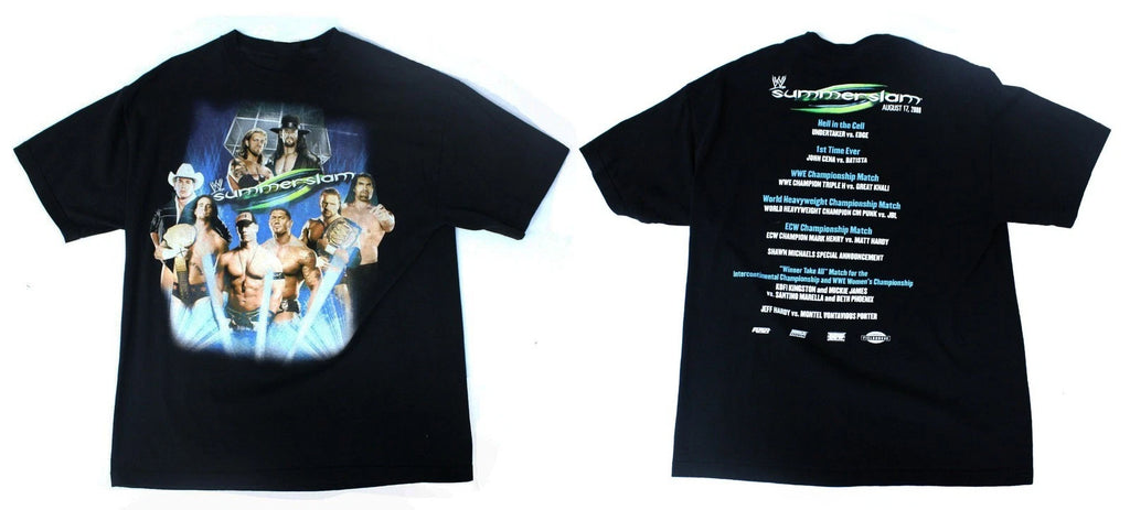Summerslam 2008 Shirt Wrestling Undertaker Cena Triple H Reprint New