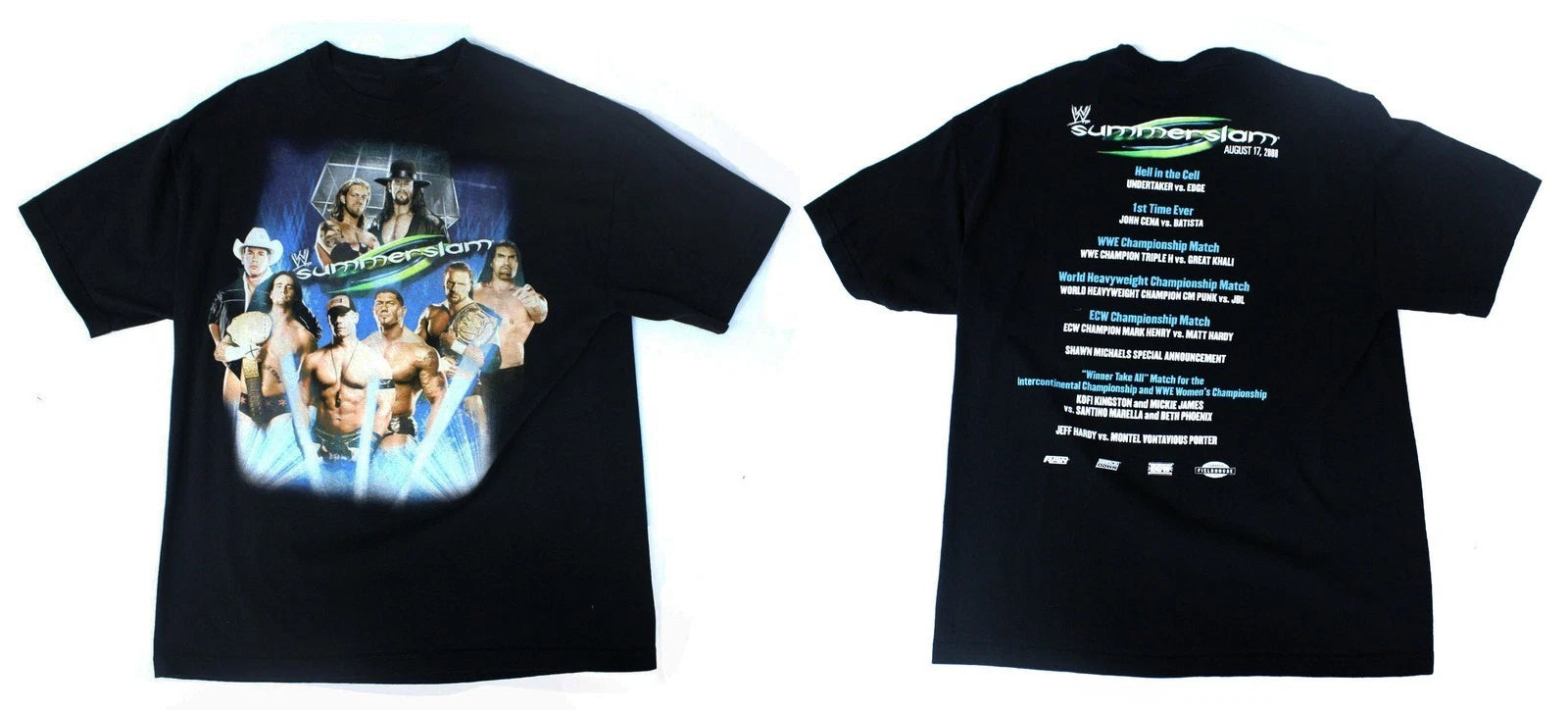 Summerslam 2008 Shirt Wrestling Undertaker Cena Triple H Reprint New