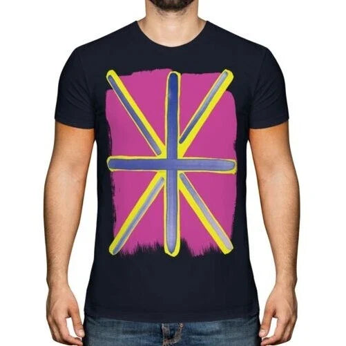 Pop Art Union Jack Mens Fashion Print Top Great Britain Flag GB Team