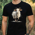 Mens Funny Goat Motif Cotton T-Shirt Size XS to 5XL