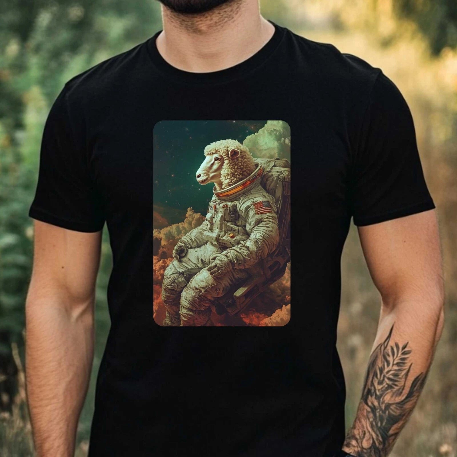 Mens Sharp Astronaut Print Cotton T-Shirt Size XS to 5XL