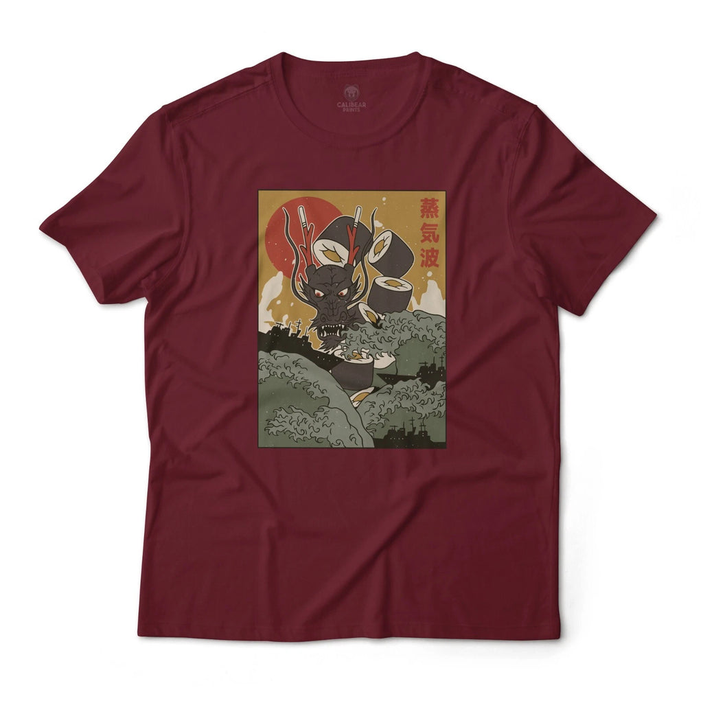 Dragon Sushi Japanese Art Aesthetic Graphic T-Shirt Unisex Lightweight Cotton