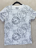 Mens Creative Destruction White Graphic Allover Print Size Large