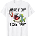 Here Fishy Fisherman Funny Fishing Lover Cute Fish Worm T-Shirt