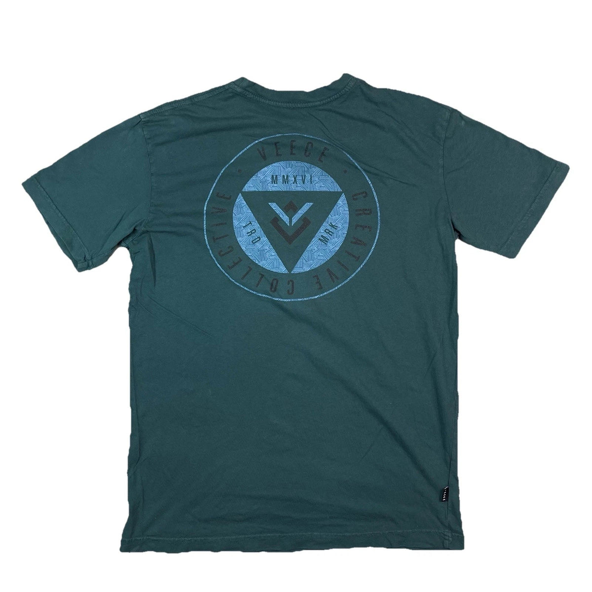 Veece Creative Collective MMXVI Circle Logo Graphic Teal T-Shirt Men's S