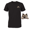 Funny Keeshond Dog Peeking Pocket Tshirt Cute Puppy Dog Lover Tee Print Gift