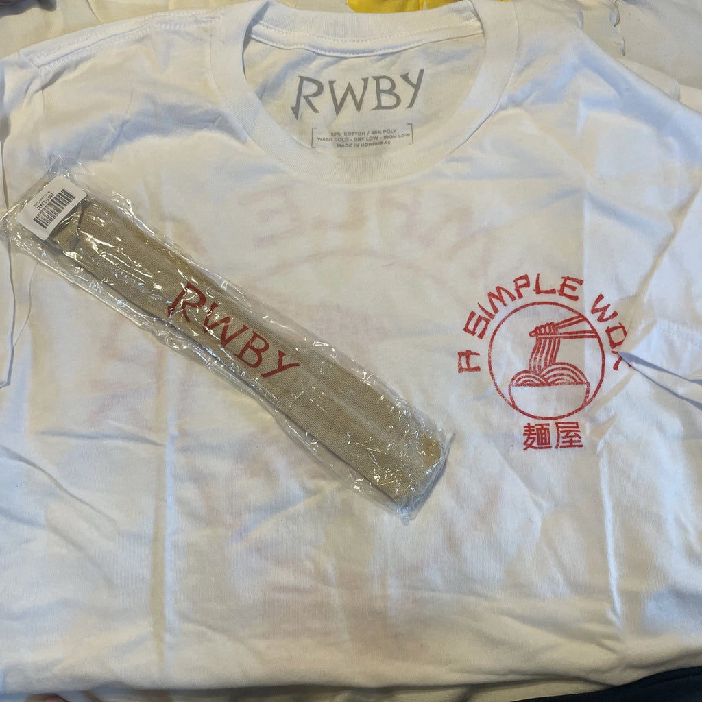 RWBY rooster Teeth Vol 9 A Simple Wok Shirt With Chopsticks Size XL RARE