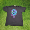 Vintage Y2K Dripping Smiley Emoji Shirt Medium 19x25 Neon