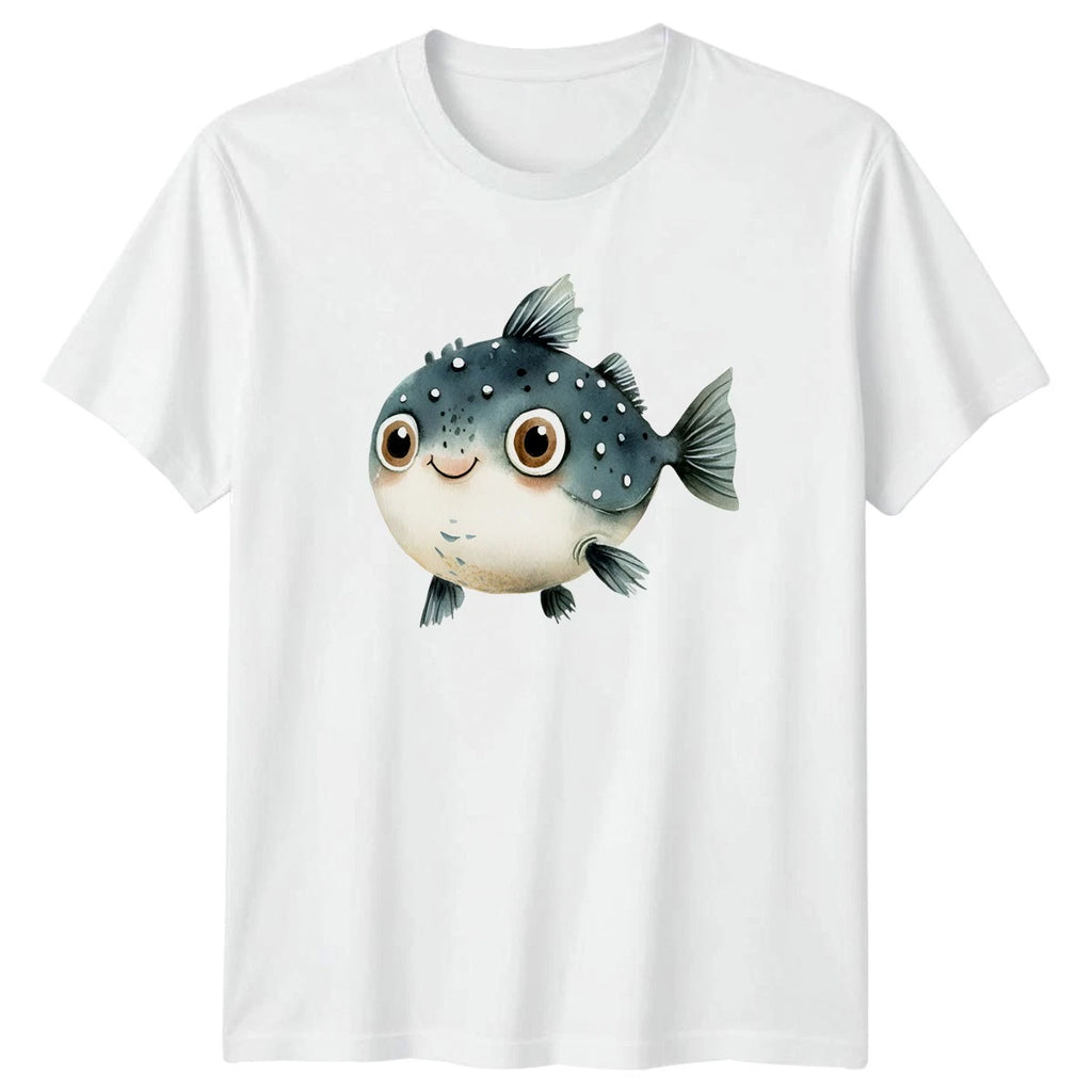Cute Puffer Fish T-Shirt Marine Life Nature Novelty Birthday Gift