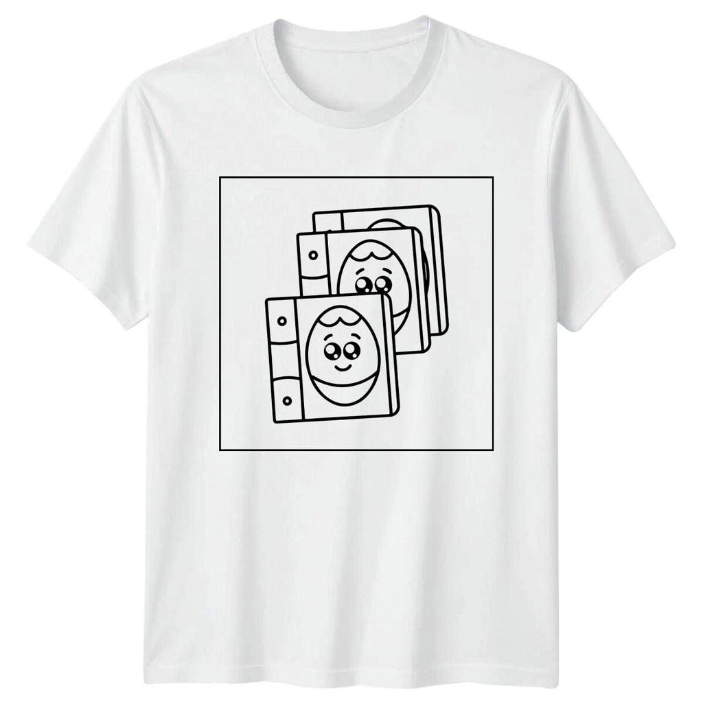 Cute Easter Egg Books Mens T-Shirt Ladies Tee Graphic Unisex Top