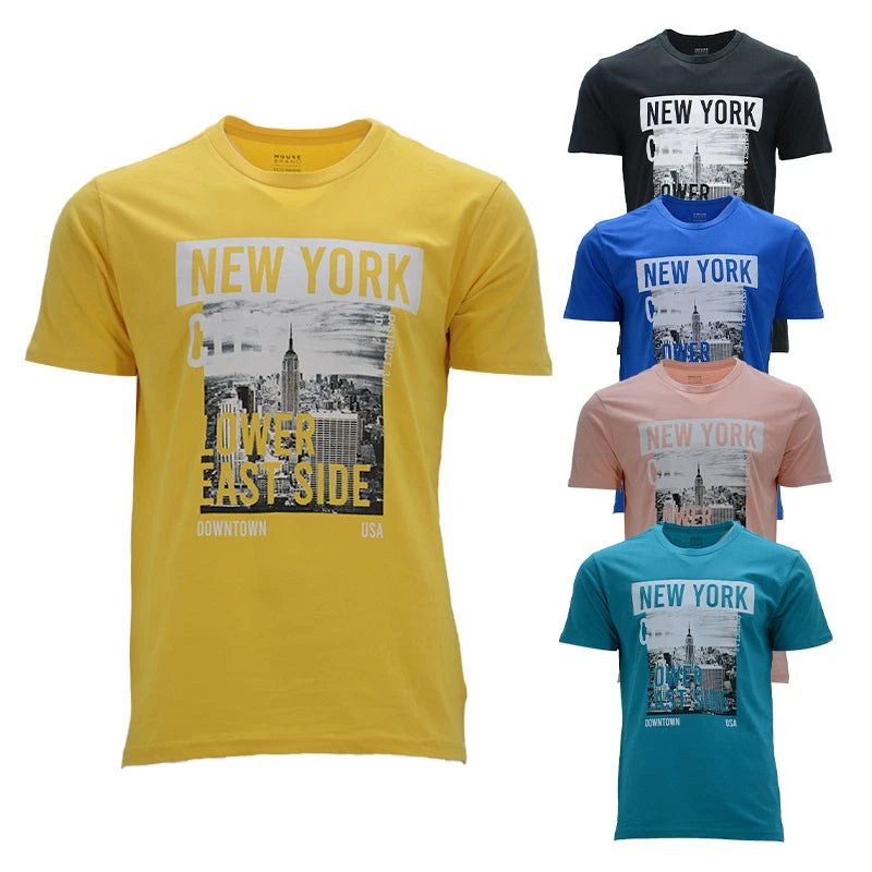 Mens Printed T Shirts House Brand Casual Summer Crew Neck Cotton Beach Top S-XL