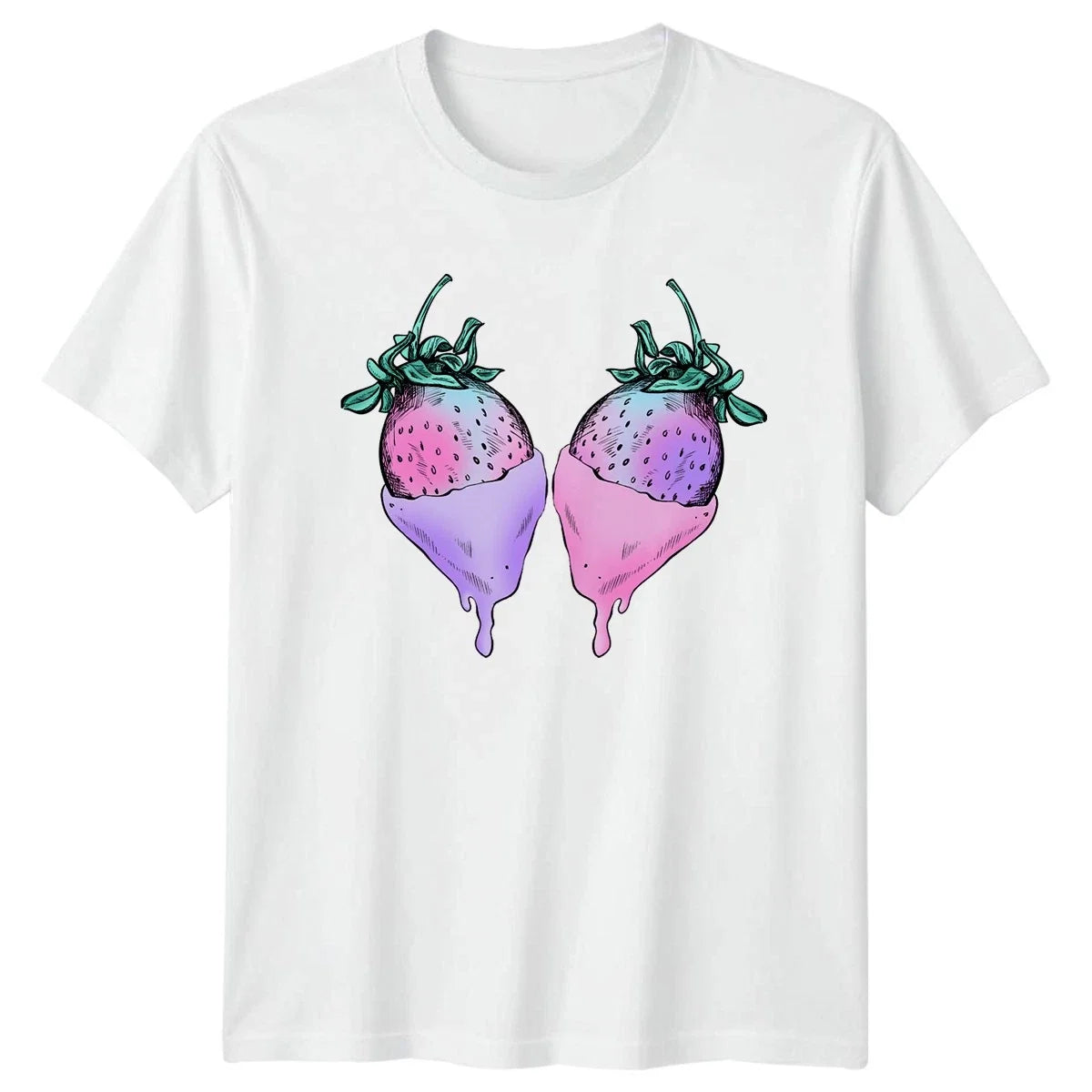Pastel Goth Strawberry Valentines Day T-Shirt Strawberry Dessert Valentines Day