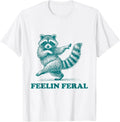 Feeling Feral Racoon Ironic Saying Vintage Funny Raccoon T-Shirt unisex T-Shirt